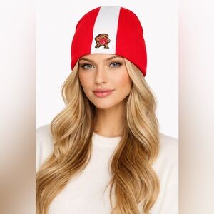 Maryland Terrapins Knit Hat Top of the World Beanie Red White NCAA Unisex 🐢
